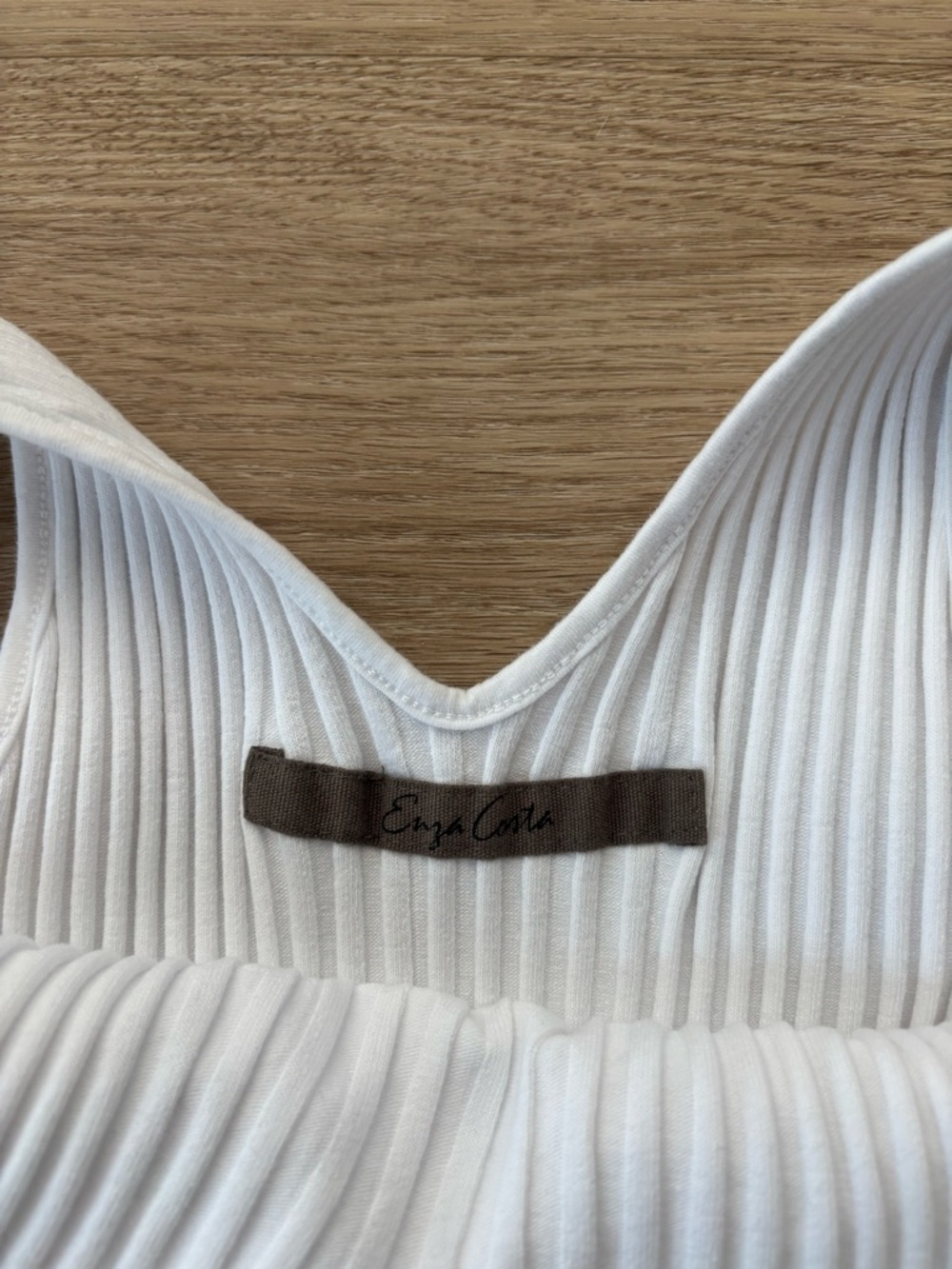 Enza Costa Rib Knit Tank Midi Dress White Size Small - Picture 5 of 5